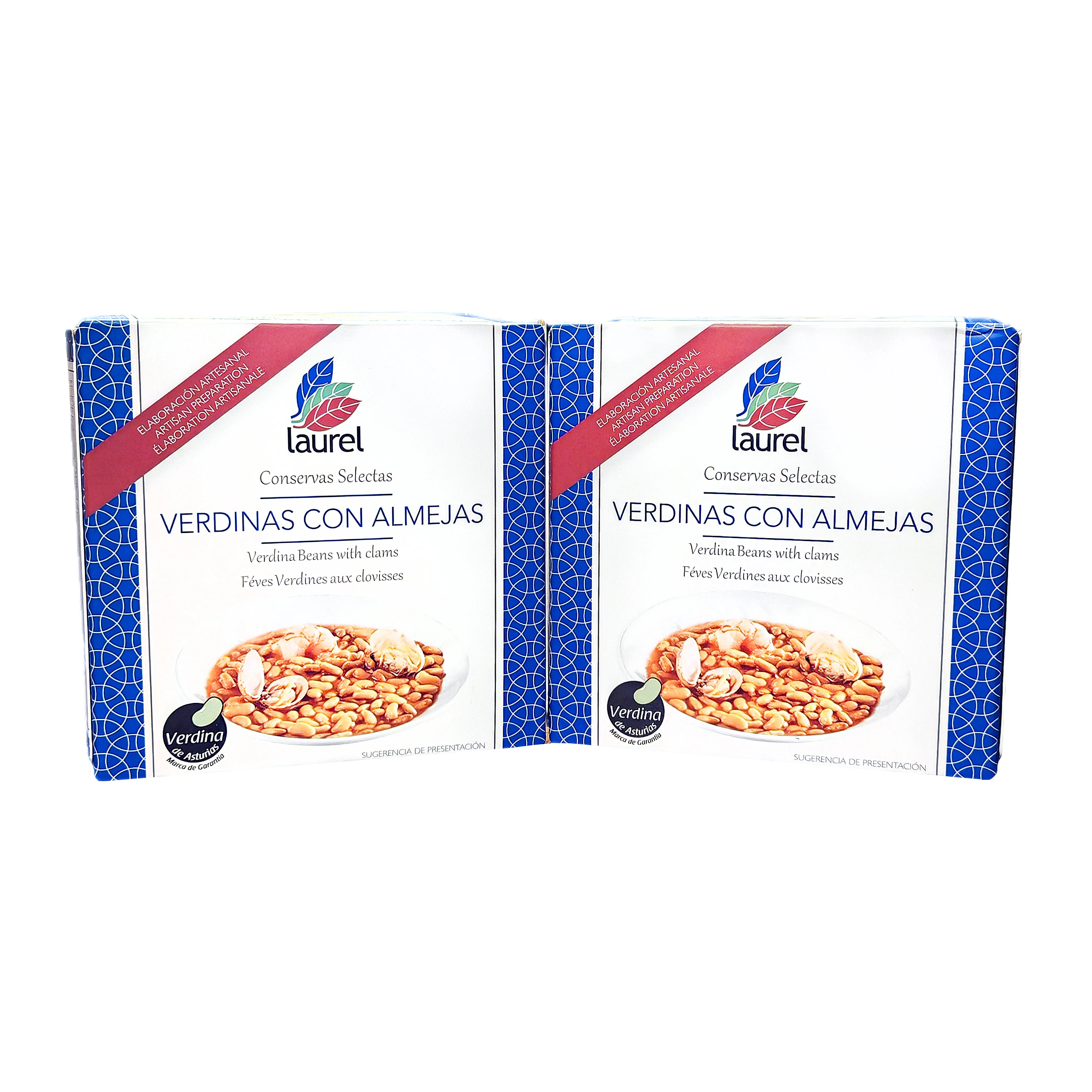 Verdinas con almejas pack 2. Conservas Laurel. Elaboración Artesanal.