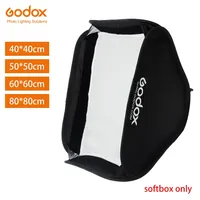 Godox-SoftBox plegable para Flash Speedlite, soporte tipo S, montaje Bowens Elinchrom, 40x40cm, 50x50cm, 60x60cm, 80x80cm