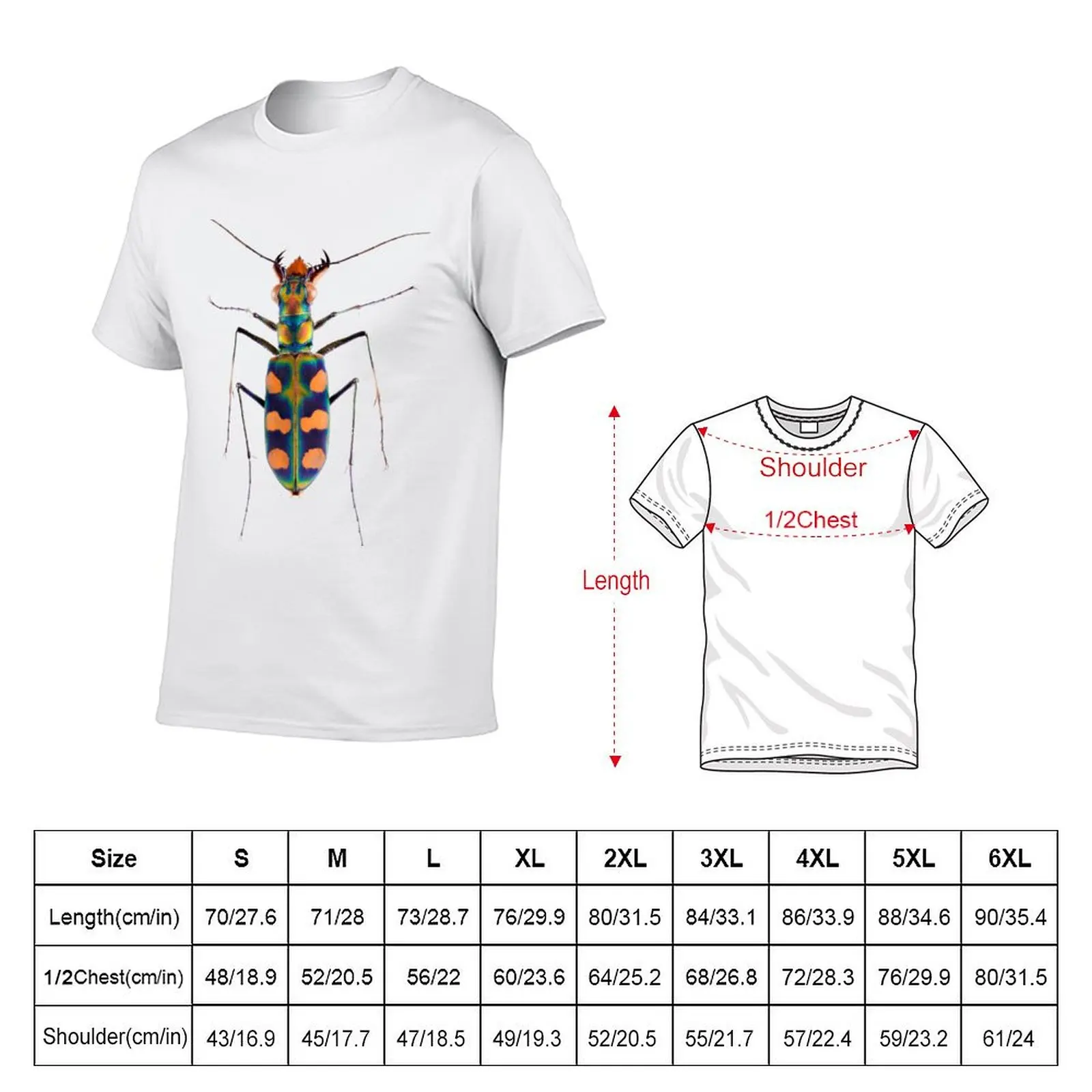 Giant Riverine Tiger Beetle (Calochroa octonotata) T-Shirt t shirt custom print man t shirt cotton T-Shirt