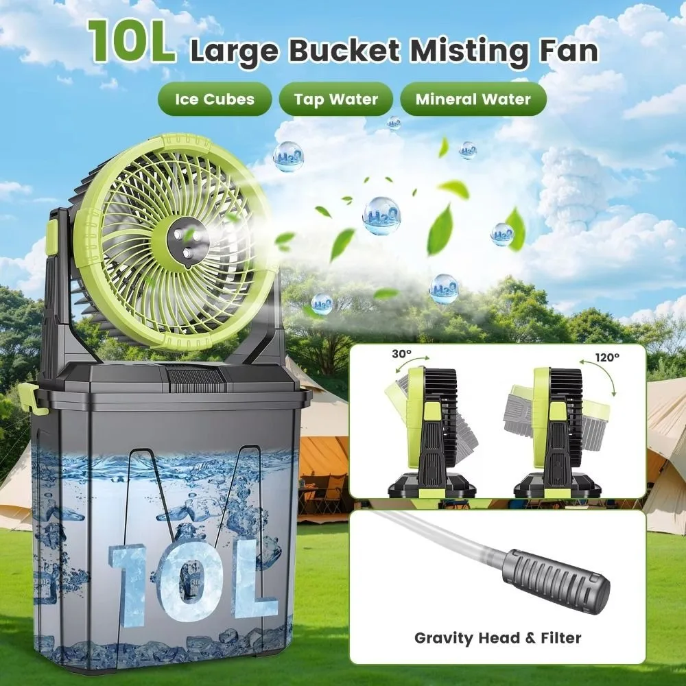 Rechargeable Battery Portable Misting Fan Three nozzles Multi-gear Adjustment Misting Fan Smart Timer Hand-held