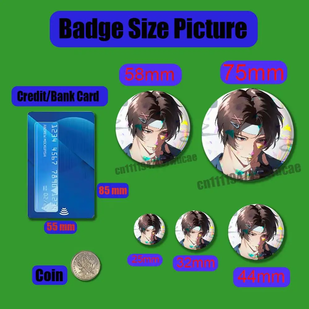 For Iori Yagami KOF K-King OF Fighters Kyo kusanagi Badge Cover Custom Pin Insignia Emblem Round 25mm 44mm Laser Film