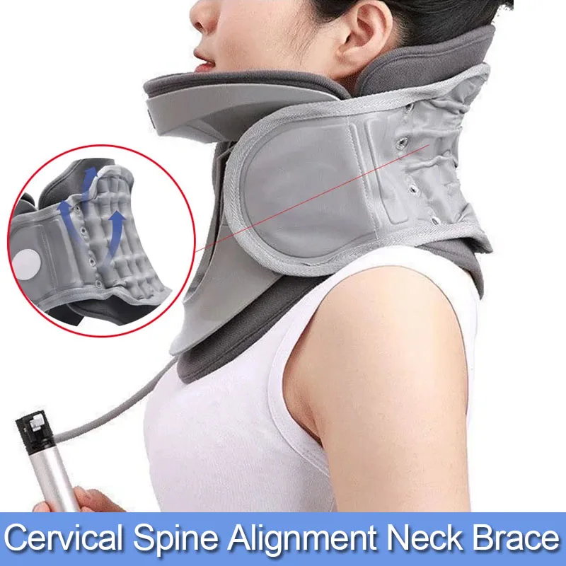 

Adjustable Cervical Neck Traction Device Neck Stretcher Collar for Improved Spine Alignment Neck Pain Relief and Support