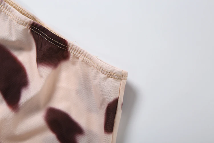 Weird Puss Leopardenmuster 2-teiliges Set Damen Sexy Tanktop mit unregelmäßigem Saum und tiefem Ausschnitt + durchsichtiger Rock Urlaubs- und Party-Outfit – Detail 11