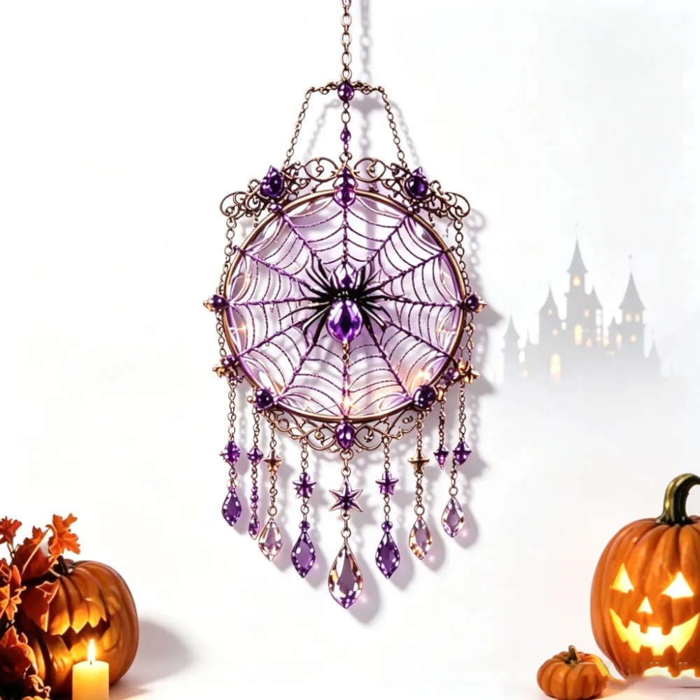 Pumpkin Acrylic Wind Chime Hanging Crystal Suncatcher Window Hanging Spooky Window Hanging Decor Window