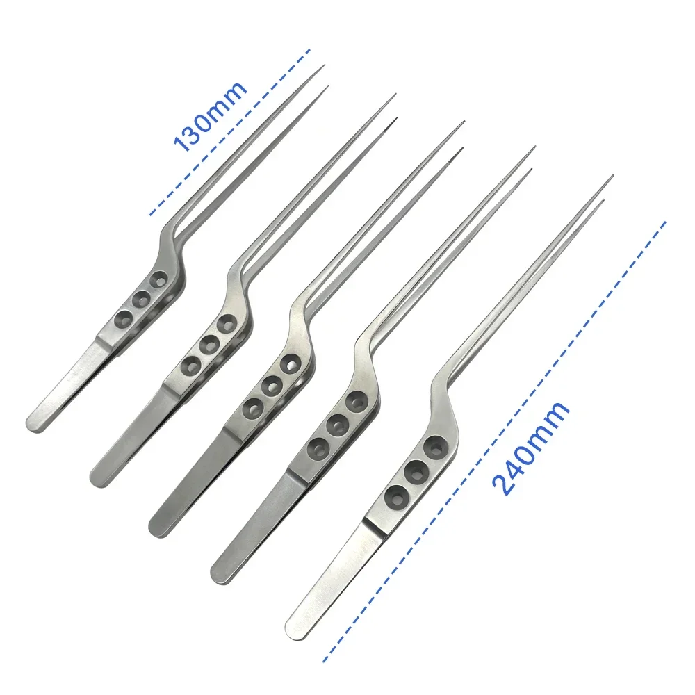 Micro pinça de baioneta, pinça de tecido, pinça de dissecção para instrumentos cirúrgicos neuro tipo z, aço inoxidável