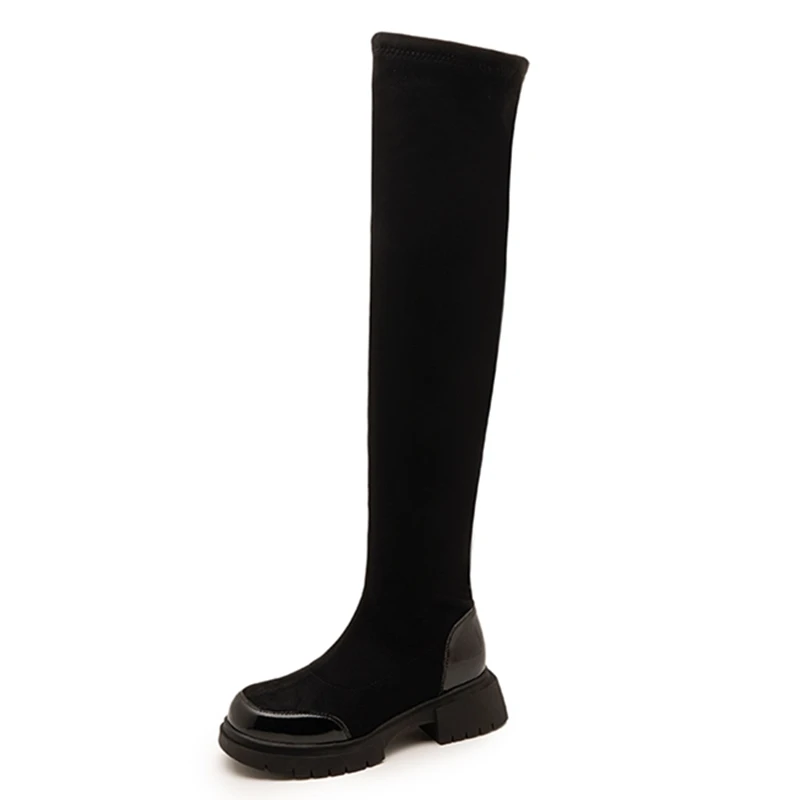 

AIYUQI 2026 Women's Over-the-Knee Boots Slip-on Fleece-lined High-top Elastic Boot Women Plus Size Non-Slip Riding Boots female