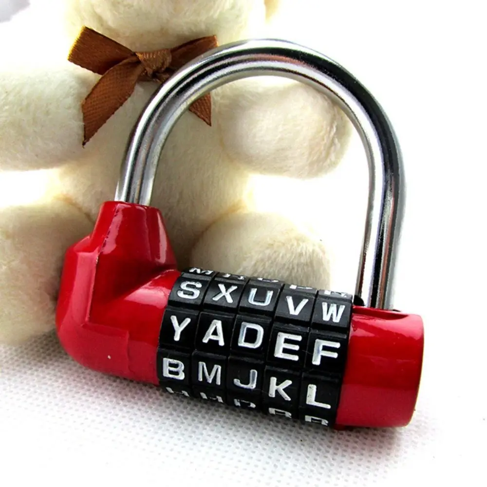 Security 5 Letter Combination Padlock Safely Code Anti-theft Code Password Lock Zinc Alloy Changeable Travel Password Lock