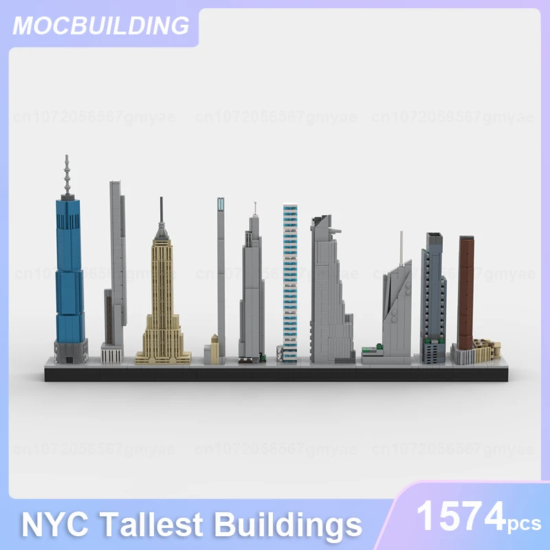 Tallest Buildings in New York City MOC Blocks DIY Assemble Bricks Architecture Model Educational Creative Xmas Toys Gift 1574PCS