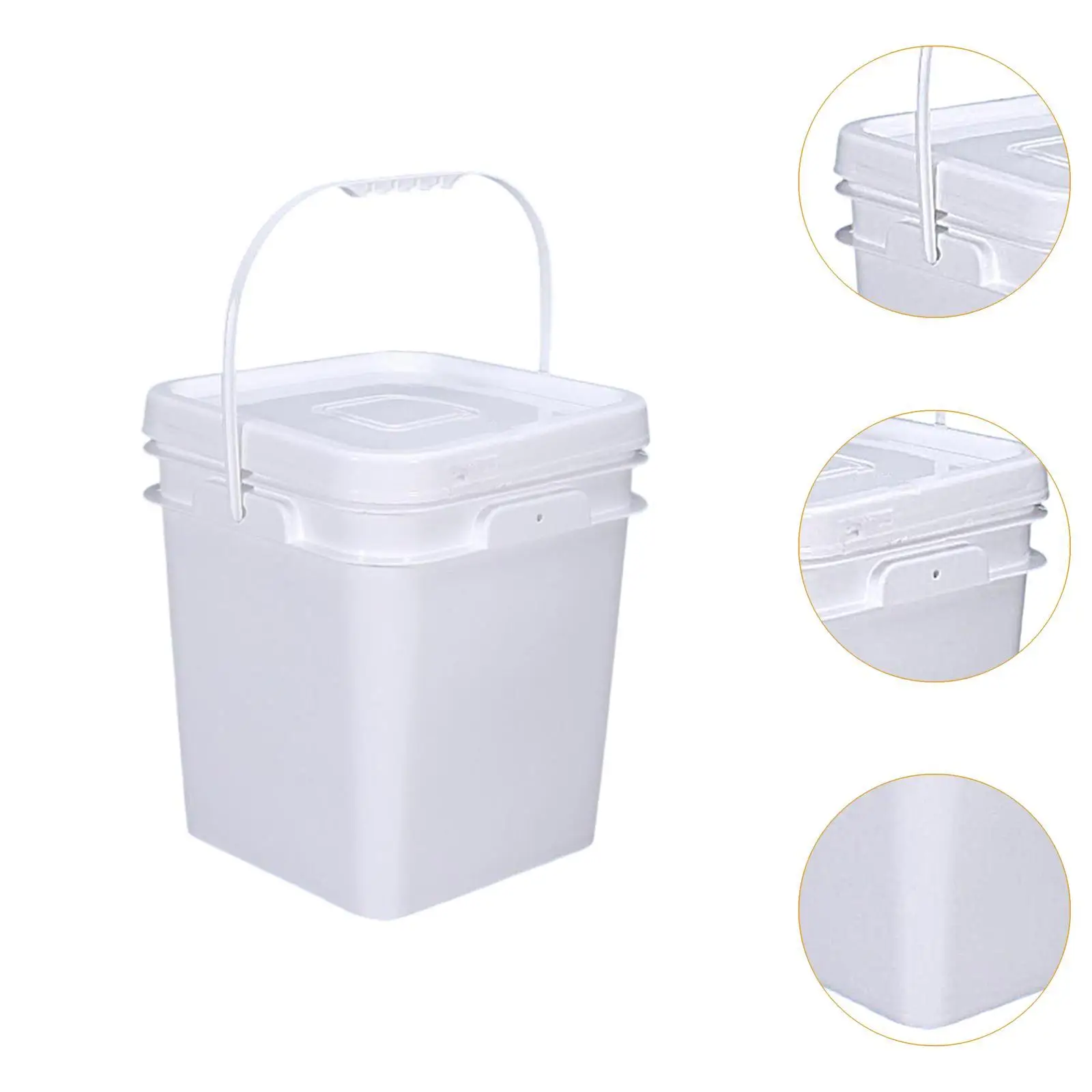 Square Bucket Food Storage Bucket with Handle Empty Paint Can for Art Crafts Projects
