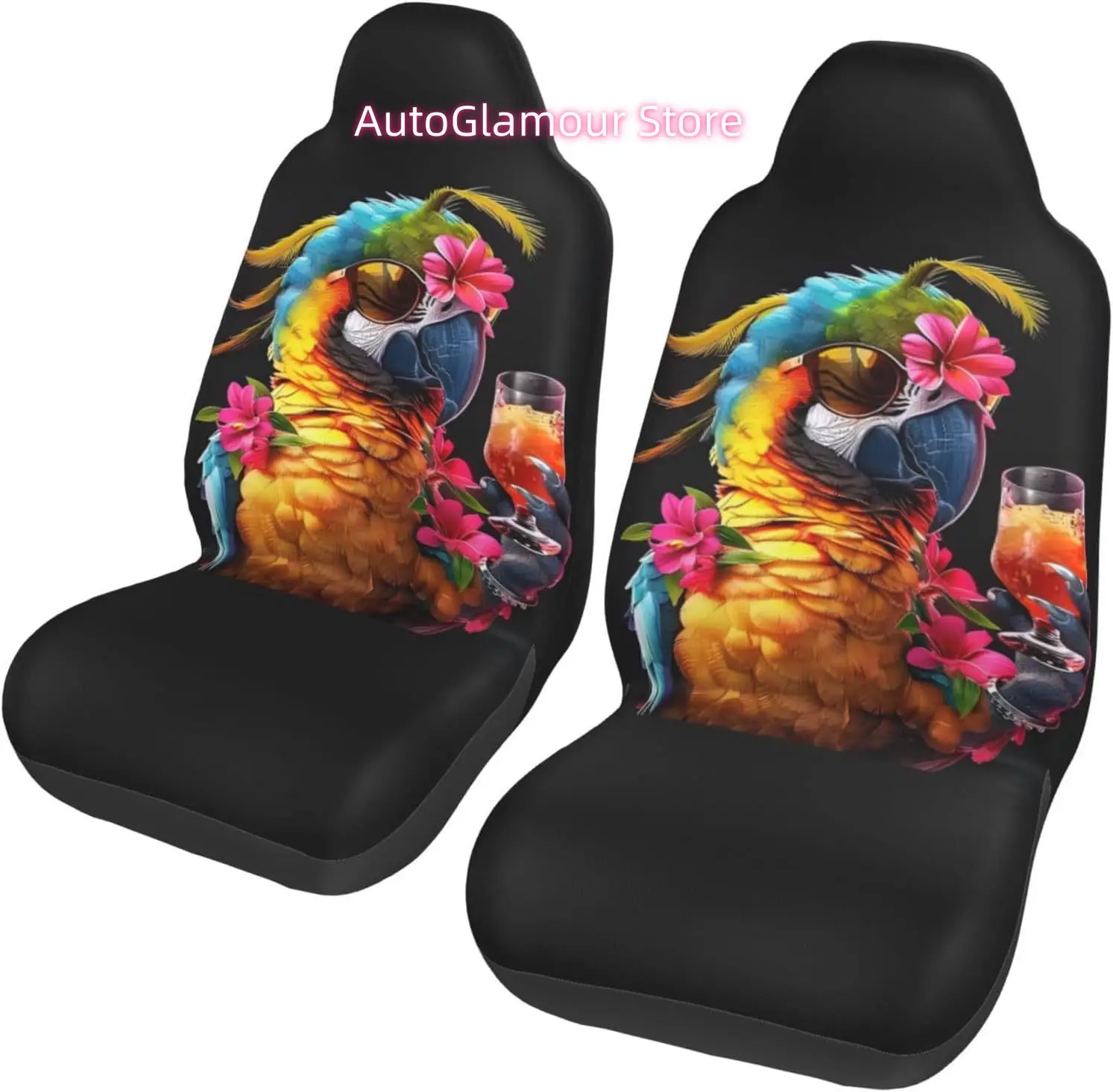 Funny Tropical Parrot Car Seat Covers for Women Vehicle Seat Protector Bucket Seat Cover Fit for Cars,Trucks,SUVs and Vans