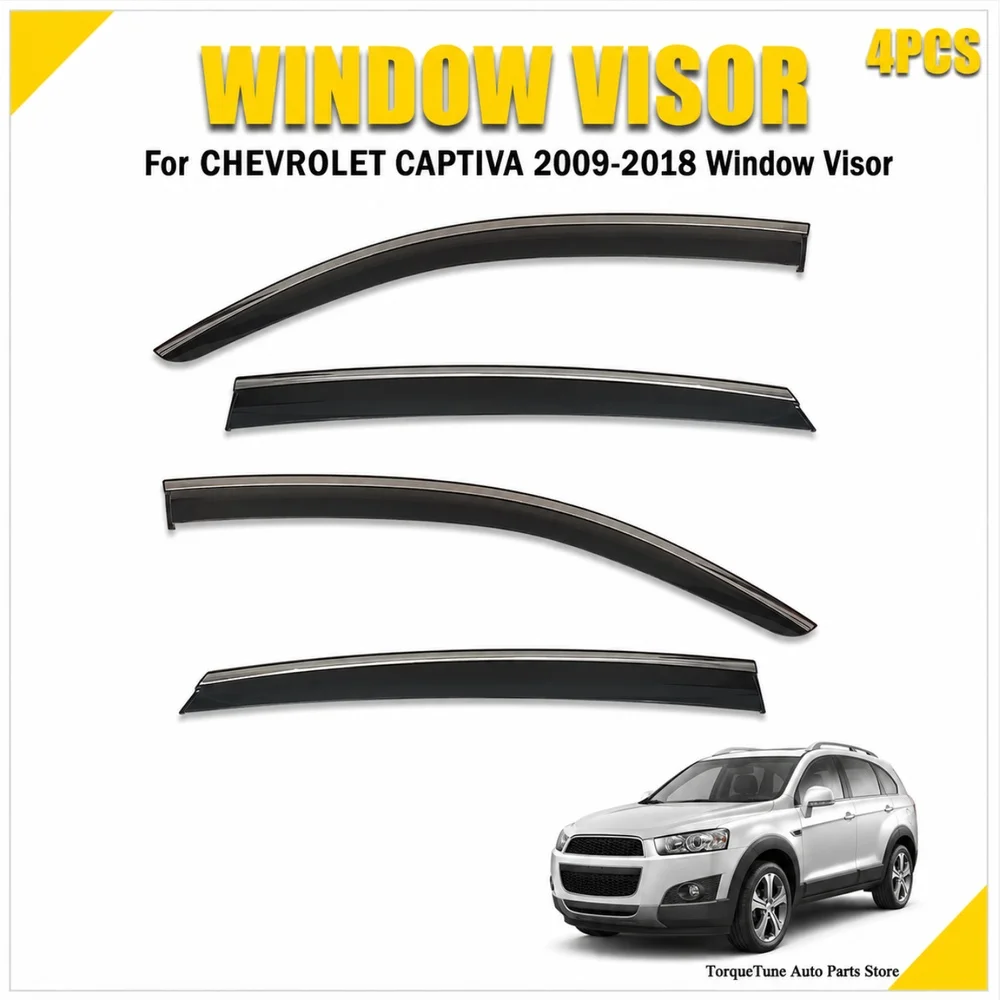 Rain Guard Sun Side Door Vent Visor Premium Window Visor Wind Deflector For CHEVROLET CAPTIVA 2009-2018 Weather Shield