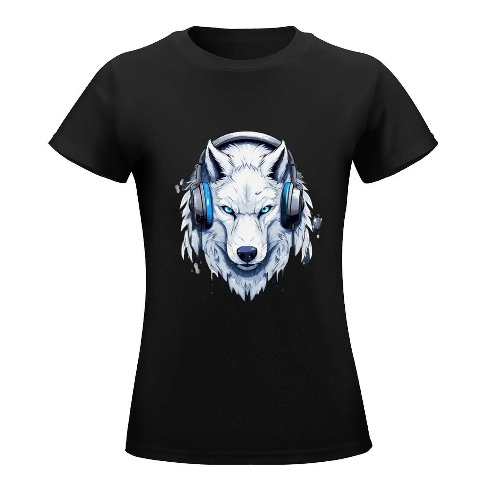 Wolf Gamer T-Shirt summer clothes funny animal print shirt for girls oversized t shirts for Women