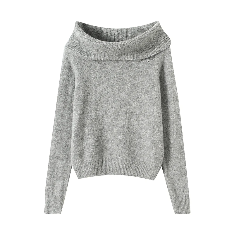 Nordic American Design ort Strickpullover Damen Loose Fit Oulder Insert Flip One Oulder Neline Herbst Winter Swe...