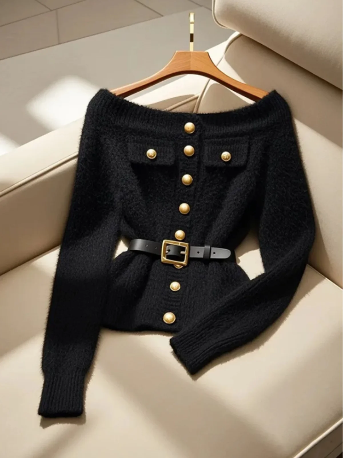 

Sli ort Bla Вязаный свитер Корейская зимняя мода Внутренняя одежда Топ Ele Роскошный дизайн Уникальный красивый корейский сле