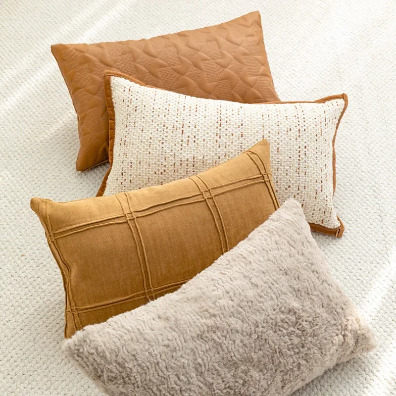 30x50CM Orange Throw Pillow Cover Modern Nordic Stamping Waist Cushion Cover Decor Home Decorative Pillowcase