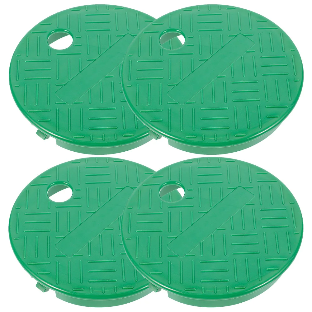 

4pcs Valves Box Lid Replacement Grass Green Durable Plastic Cover For Sprinkler Irrigation System Outdoor Yard Circular Design