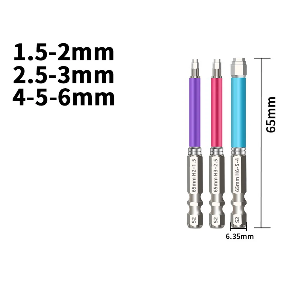 Magnetic Screwdriver Tips Electric Screwdriver Bits Wear Resistant Material Pagoda-shaped Socket Structure Electric Screwdriver