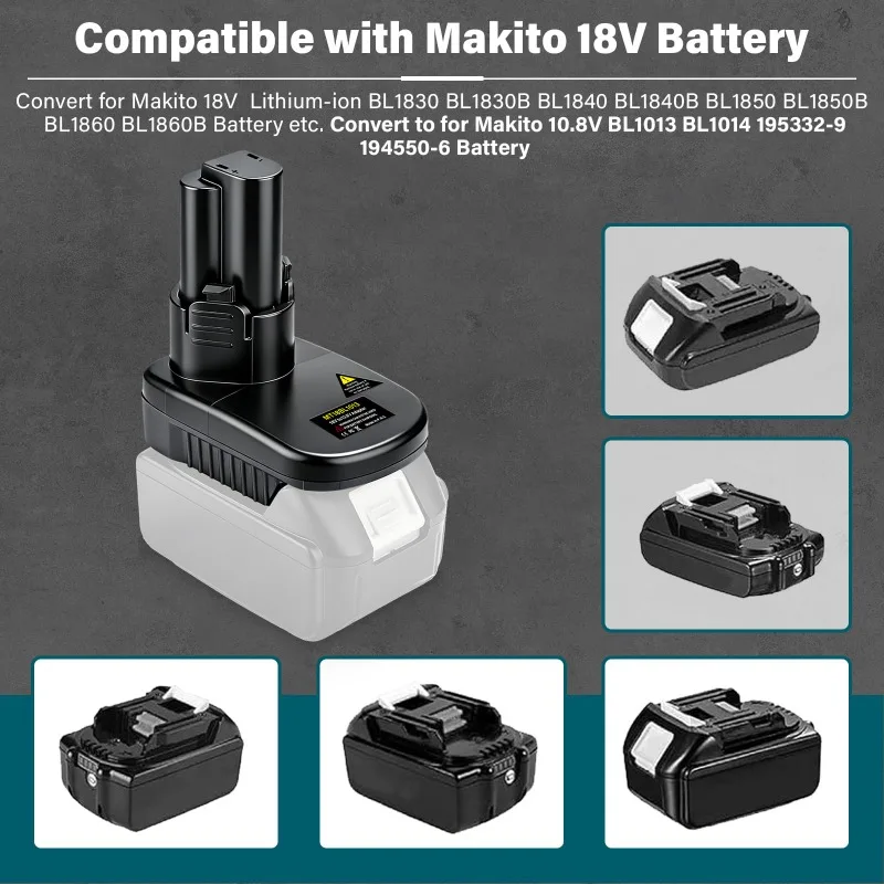 For Makita 12V Tools MT18BL1013 Battery Adapter for Makita 18V Lithium Batteries To for Makita 12V