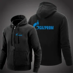 2023 Men New Russia Gazprom Autumn Jacket Zipper Hoodie High Quality Comfortable Solid Color Outerwear Tracksuit Hooded Coat Top