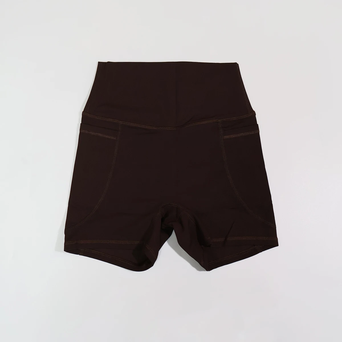 Damen-Sportshorts-Set mit hoher Taille, Taschen-Details, eng anliegende Laufhose, Damen-Fitness-Workout-Yoga-Leggings, Po-Lifting – Detail 9