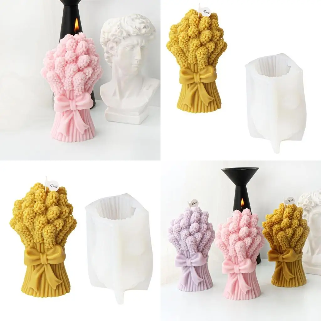 

J78F Silicone Mold Bowknot Bouquet Resin Molds Gypsum Ornaments Mold Decors