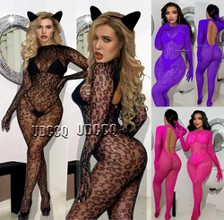 Sexy Lingerie Leopard sexy underwear Bodystocking lenceria Chemises wedding night Bodysuits toy Best Sleepwear apparel+glove