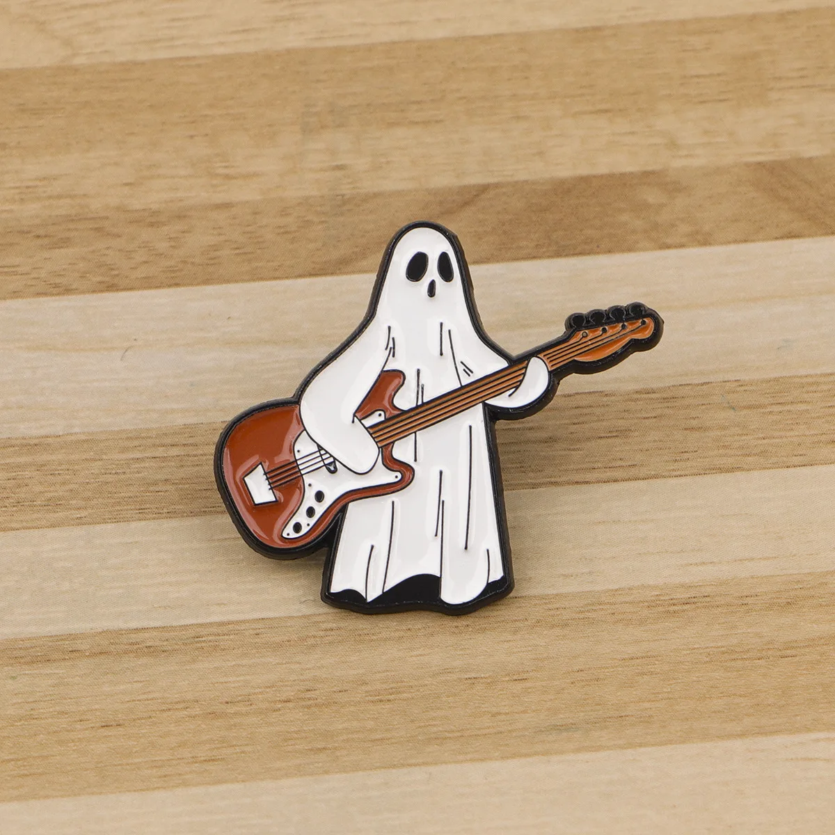 Halloween Guitar Ghost Brooch Badge Clothing Backpack Accessories Pin Cross border Hot selling Alloy Badge New