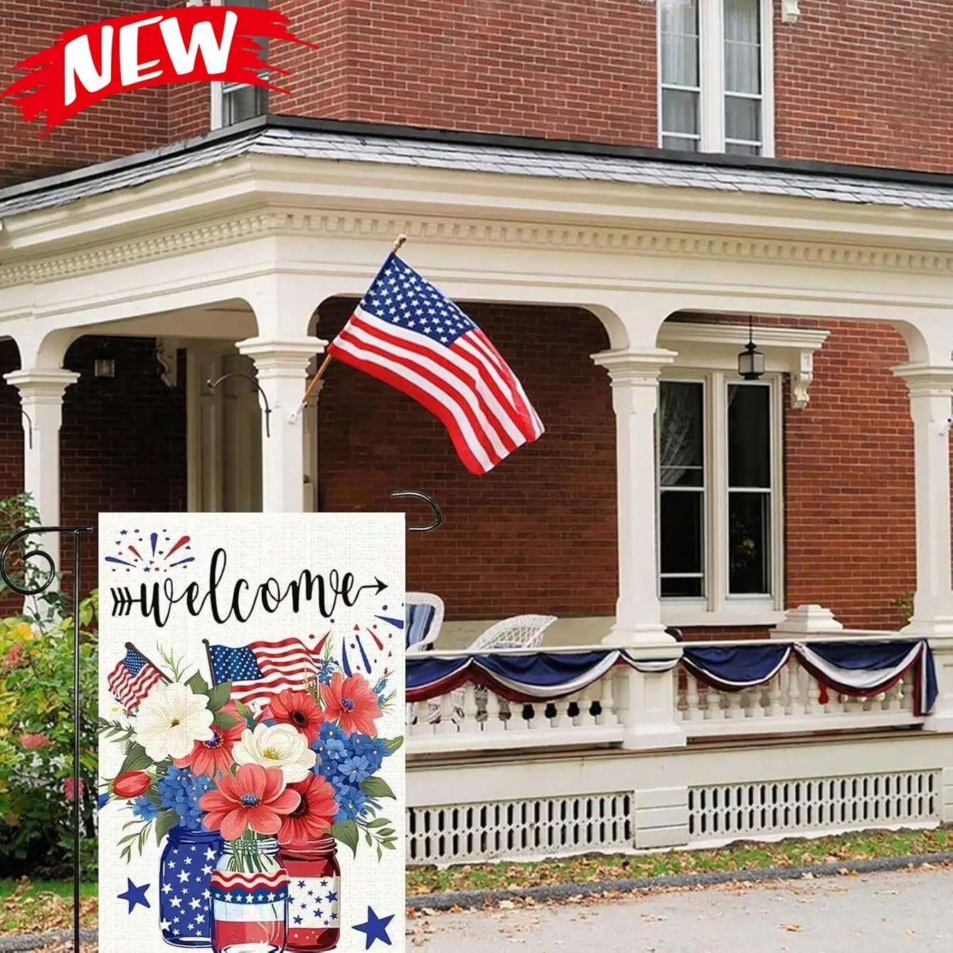 

Патриотический садовый флаг ко Дню памяти и 4 июля, флаг в честь ветеранов и военных героев, уличный декор для двора ко Дню независимости
