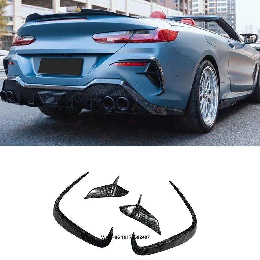 

Dry Carbon Fiber Rear Bumper Side Canards forBMW 8 Series G14 G15 M850i M-Sport 2018-2022 Rear Fender Splitter Canard Fins