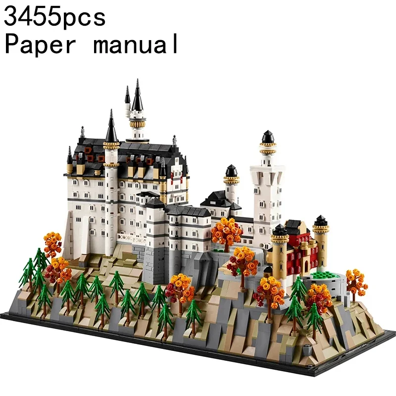 3455 Stuks Kasteel Neuschwanstein Bouwstenen Architectuur Bricks Model Speelgoed Compatibel Met Set 21063 Volwassenen Verjaardagscadeau