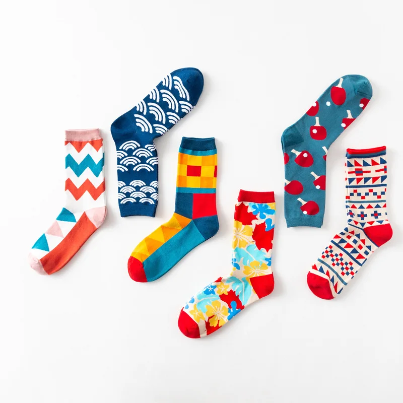 1 Pair Korea INS Trend Combed Cotton Fashion Elegant Women Happy Socks Girls Funny Fantasy Casual Novelty Party Gifts Sox Autumn