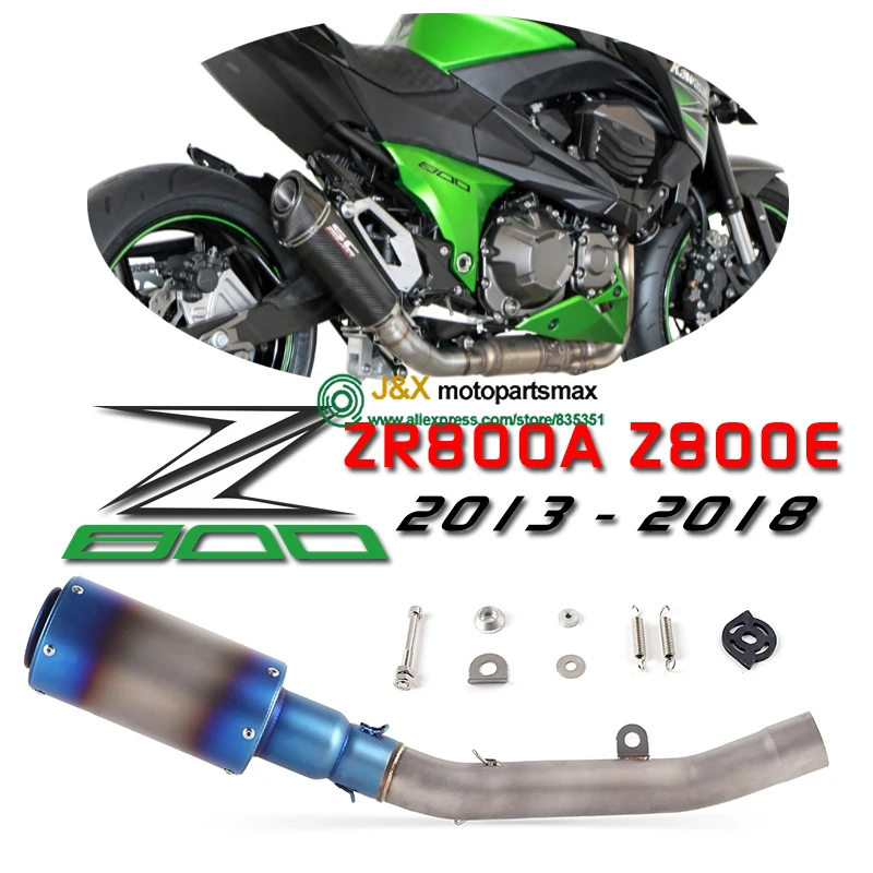 

Z800 Slip On Exhaust For Kawasaki Z800 Z800E ZR800A 2013 To 2018 Motorcycle Exhaust Muffler Modified Middle Link Pipe