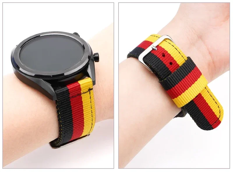 20mm Woven Nylon Strap for Samsung Galaxy Watch 6 4 5 Pro Quick Release Canvas Band for Huawei Watch GT 2/3 Amazfit GTS Bip