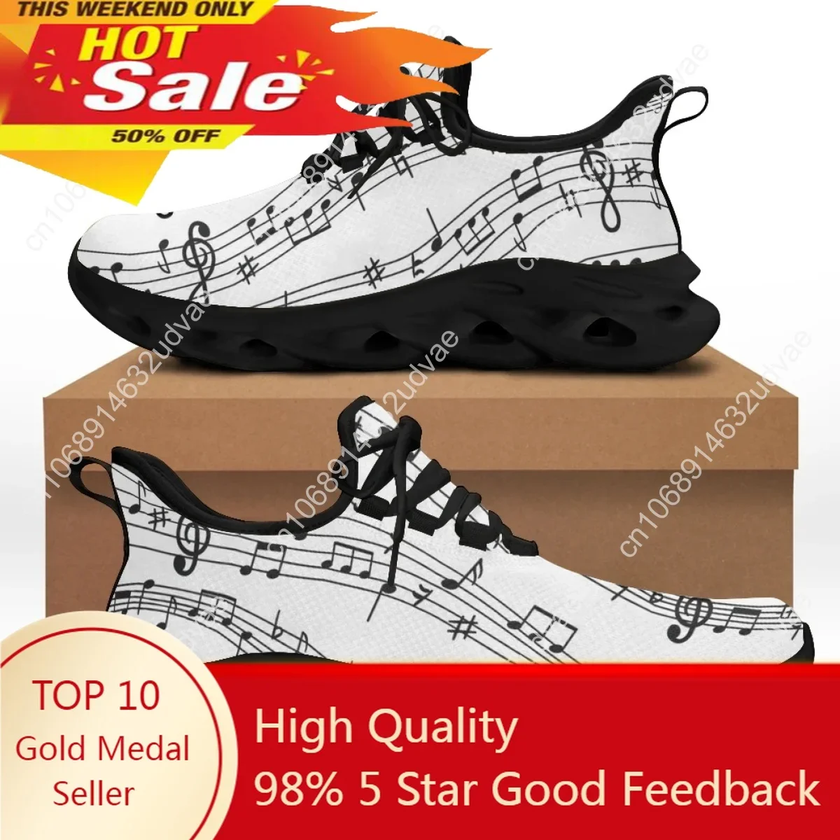 

Fashion Musical Notes Cartoon Pattern Female Flat Shoes Comfort Sport Sneakers For Women Lace Up Zapatillas Hombre 2022