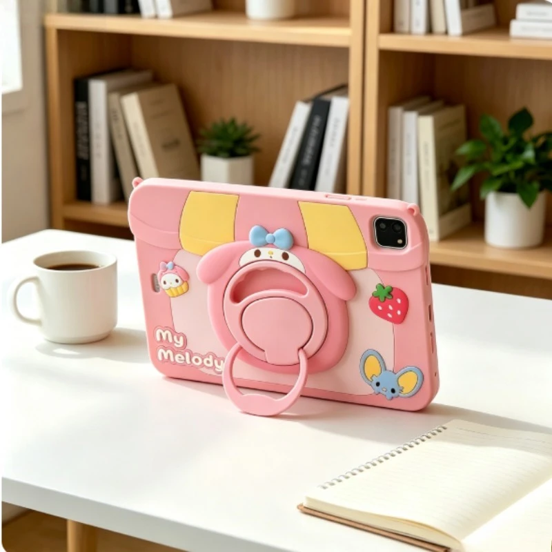 My Melody IPad Case Cartoon Style Silicone 360 Degree Rotatable Kickstand Cute Kickstand Shockproof Girls Kids Decoration Gifts - view 3