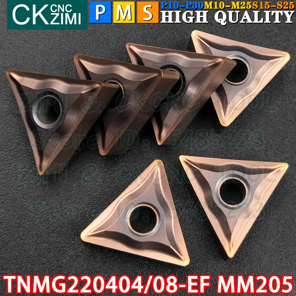 TNMG220404-EF MM205 TNMG220408-EF MM205 Carbide Inserts External Turning Inserts Tools TNMG CNC metal lathe Turning cutter tools