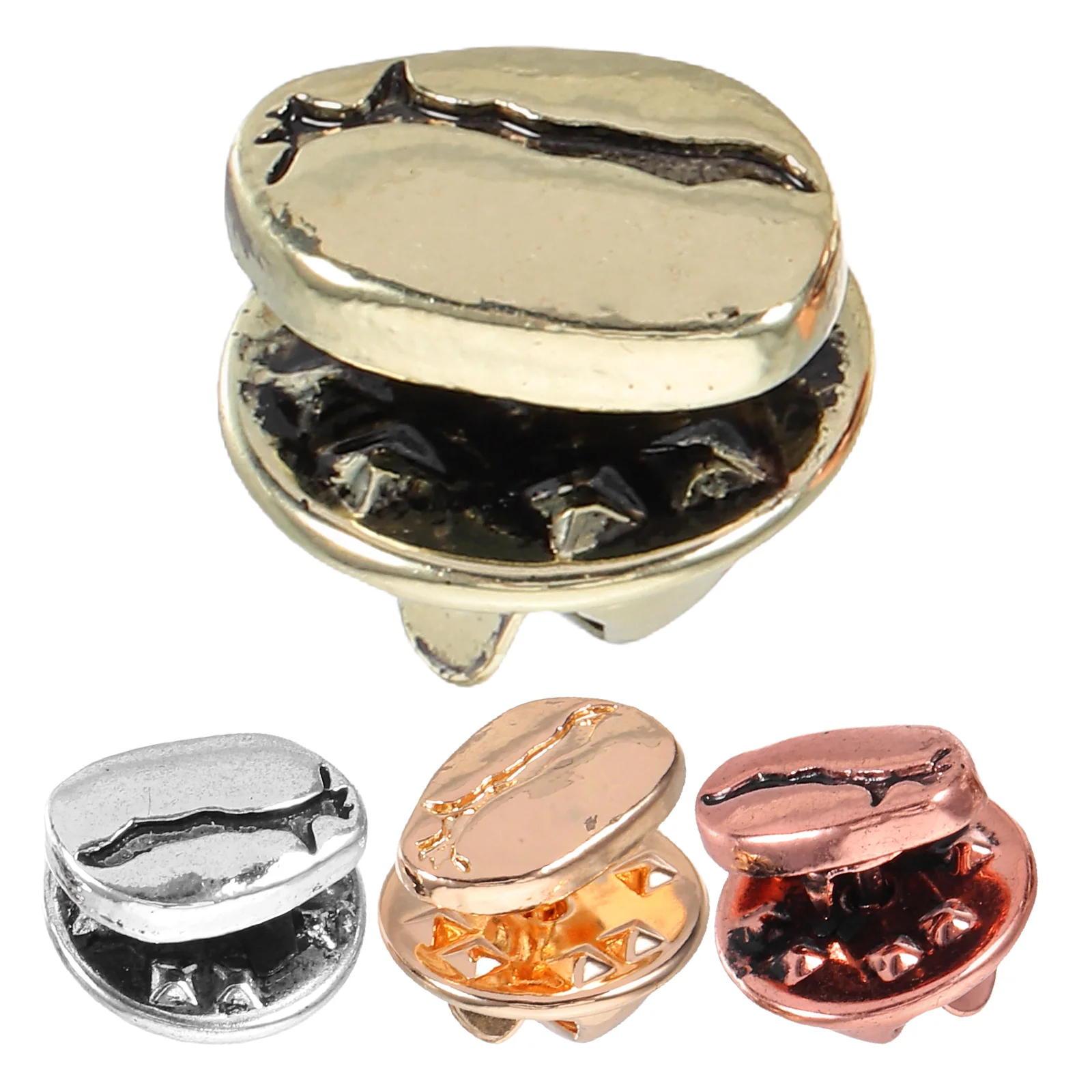 

4pcs Coffee Alloy Brooch Cute Alloy Pin for Bag Cloth Backpack Breastpin Gift Coffee Bean Brooch Women Girls Accessories