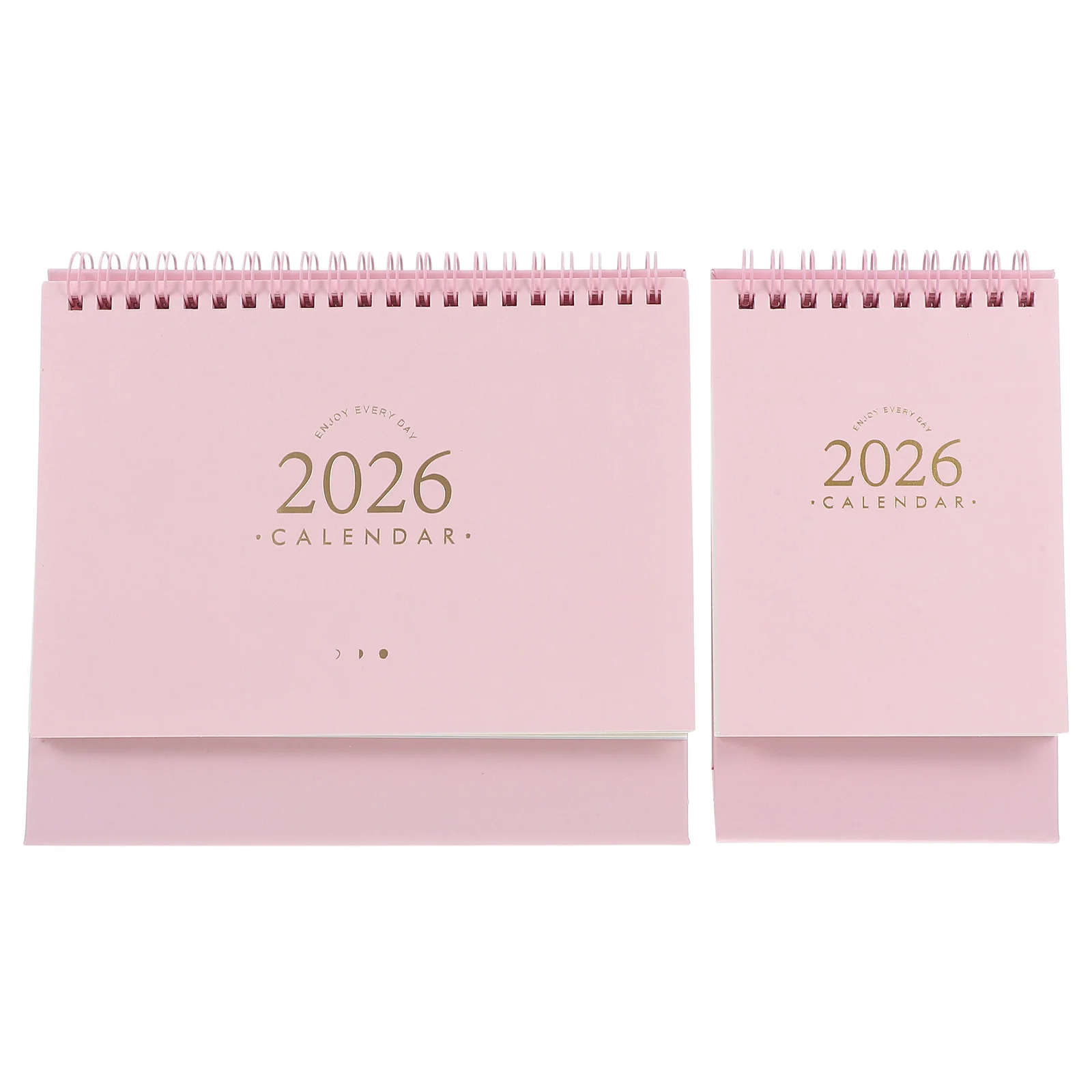 

2pcs Desktop Calendar 2026 Flip Binding Standing Desk Planner Daily Habit Tracker Thick Paper Large Mini Tabletop Office Home
