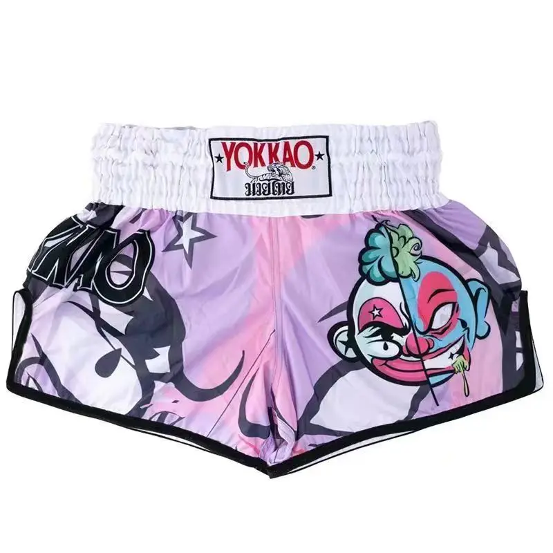 Yokkao-Muay Thai Shorts para homens e mulheres, lutando Sanda, esportes de corrida, fitness, treinamento de luta