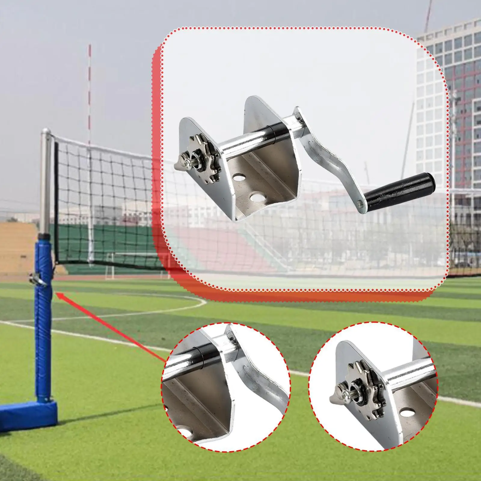 

Badminton Net Tensioner Tennis Pole Net Tensioner Replacement Professional Compact Tensioning Tool for Backyard Outdoor Court