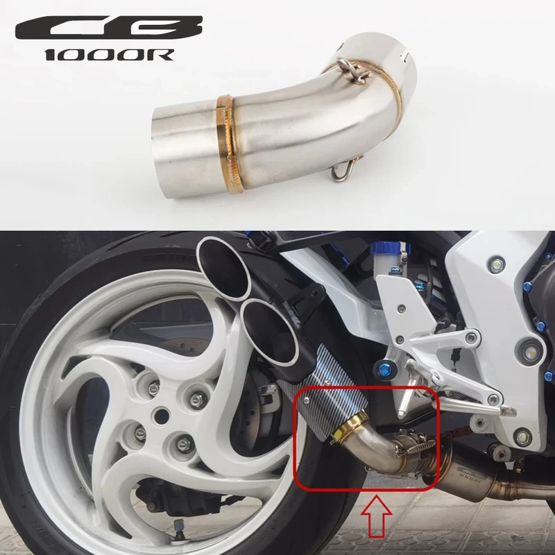 

Motorcycle Slip-On Exhaust Assembly, Mid Link Pipe and Muffler for Honda CB1000R 2008 to 2016