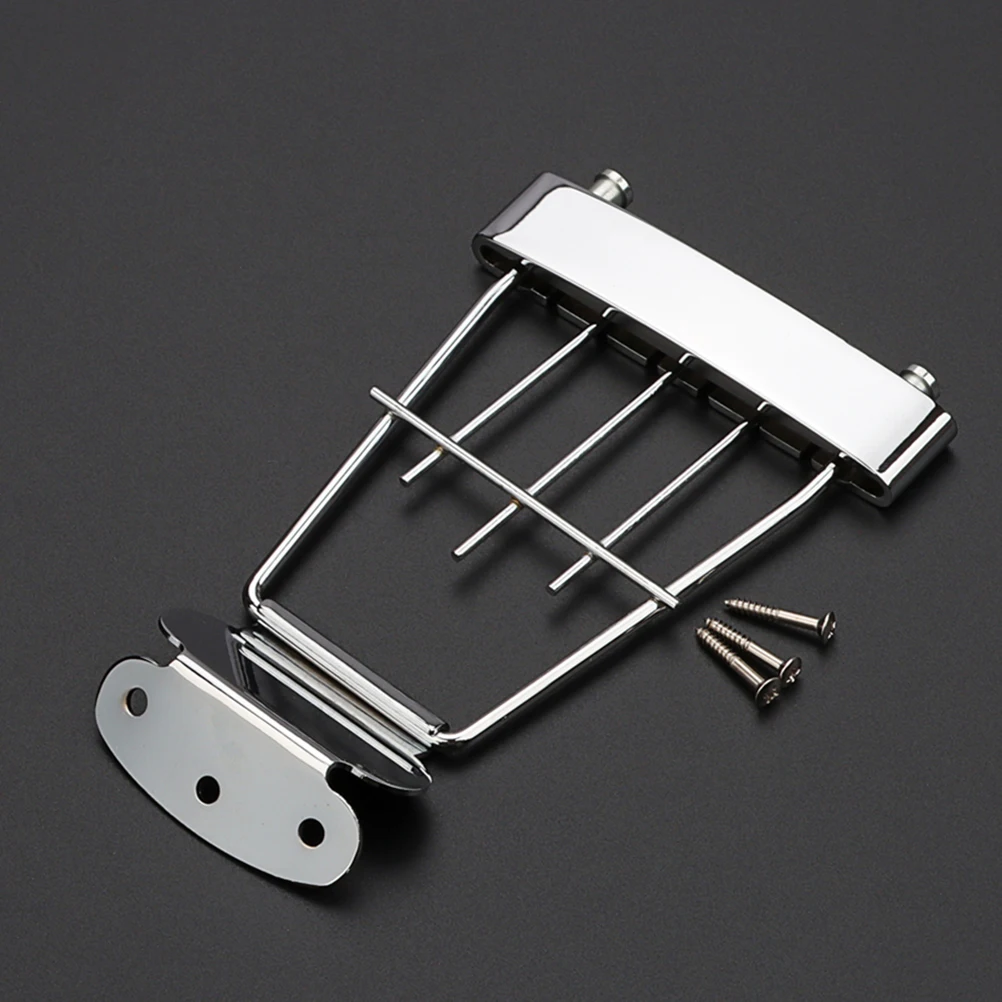 

Guitars Tailpiece Jazz Bridge Durable Finetuner Replace Bent Parts Silver