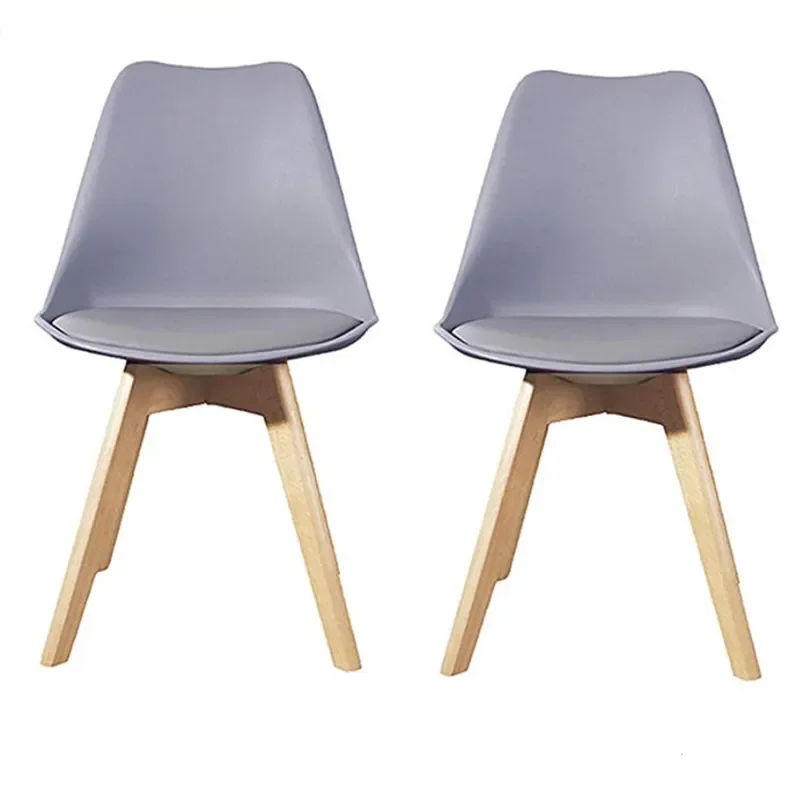 Nordic Solid Wood Dining Chair for Eames for Tulip Beech Legs Simple Office Student Negotiation Back Chair