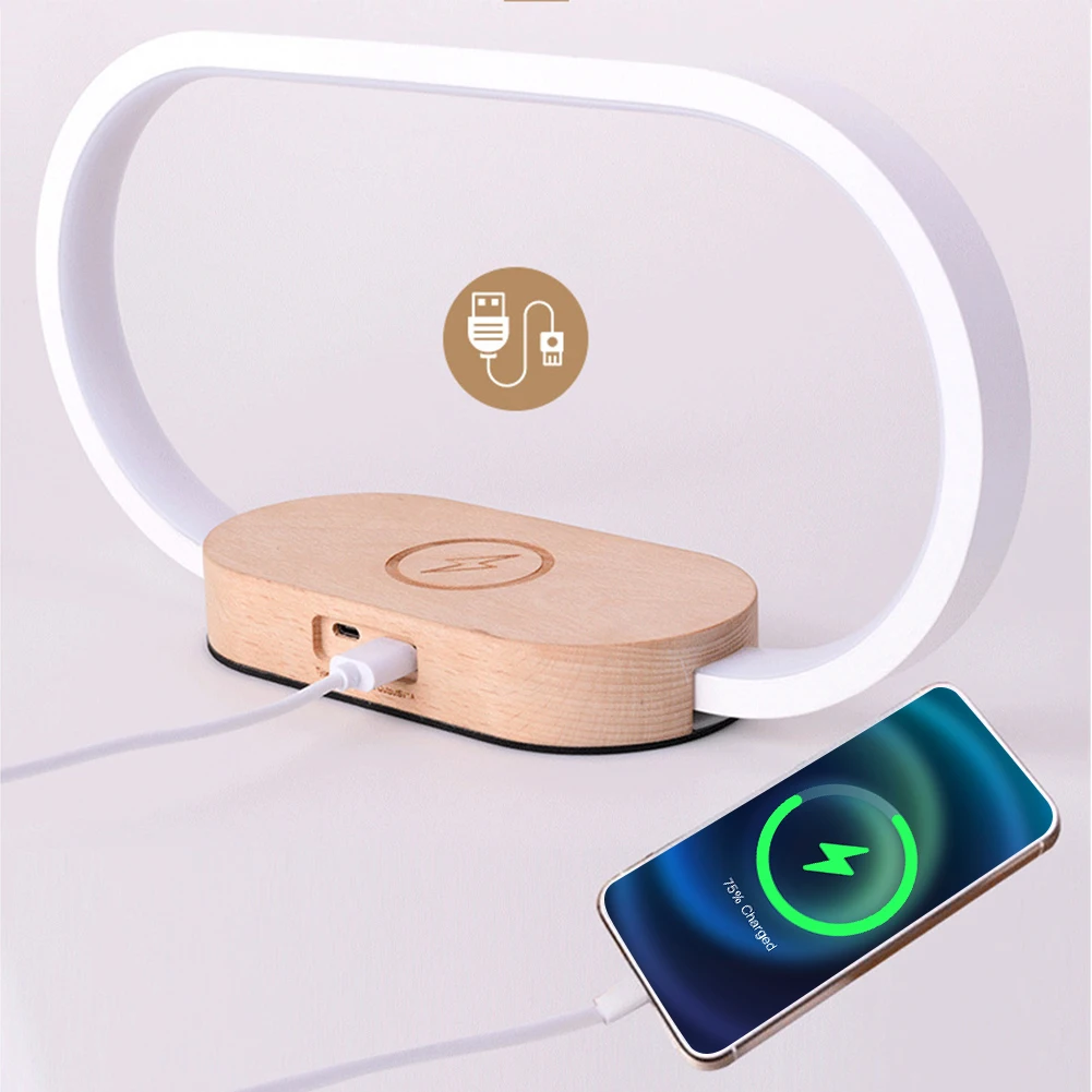 โคมไฟข้างเตียงชาร์จไร้สายอเนกประสงค์, โคมไฟตั้งโต๊ะแบบสัมผัสพร้อมนาฬิกาปลุกไฟปลุกสำหรับอ่านหนังสือตอนกลางคืน