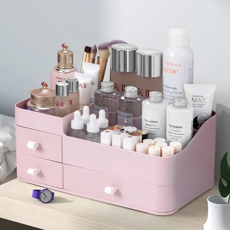 

Drawer Make Up Organizer Bathroom Makeup Storage Box Large Capacity Women Skin Care Dressing Table Cosmetic Lipstick Beauty Case