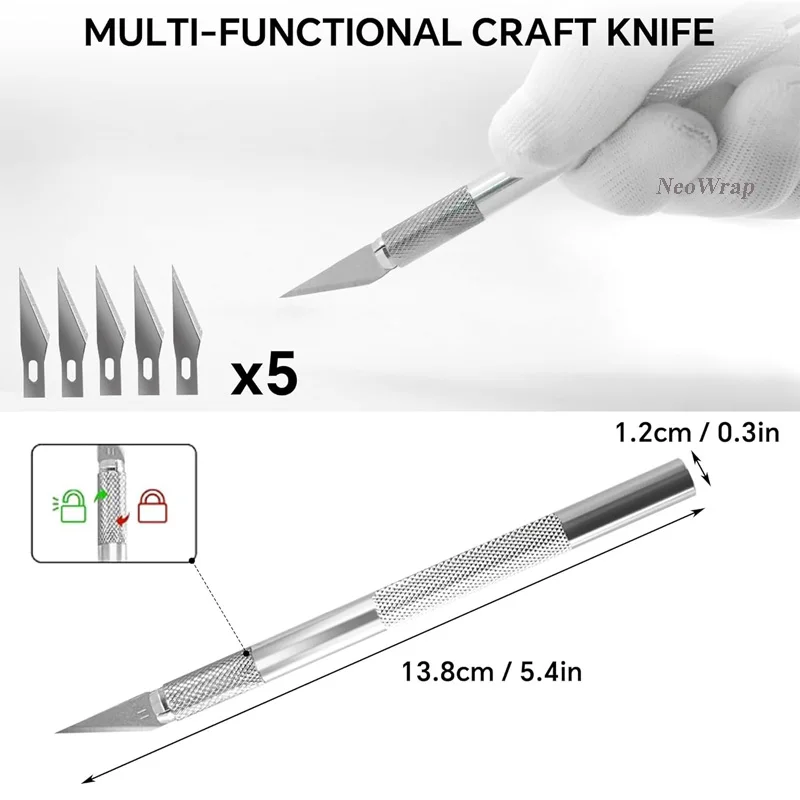 Auto Film Wrapping Tool Kit Fenster Tönung Werkzeuge Vinyl Wrap Filz Rakel Wrap Stick Vinyl Cutter Utility Messer Kunststoff Schaber – Detail 1
