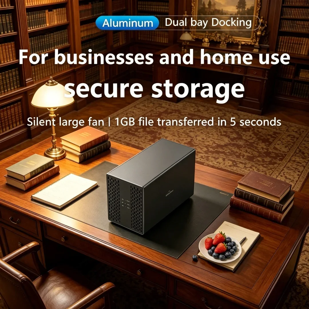 

Splendid Dual Bay Shell Heat Dissipation 3.5 USB 3.0 External Type C Dual Hard Drive Enclosure Exalted SATA Array