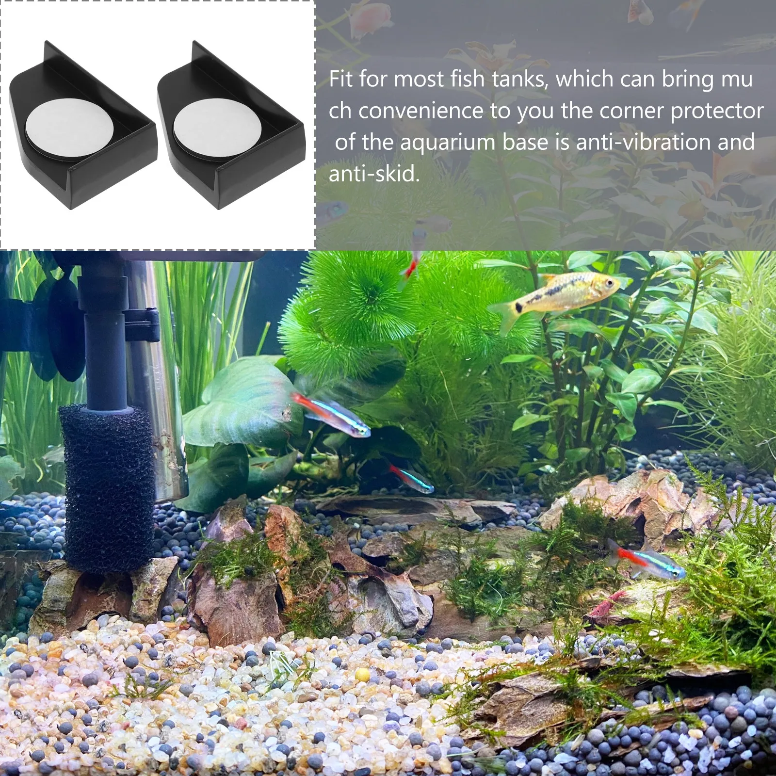 

4 шт. Утолщенные защитные накладки для углов аквариума, противоударные пластиковые протекторы для основания аквариума, предотвращающие столкновения