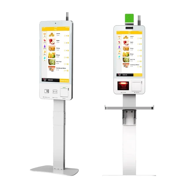 Supermarket 21.5 inch or 32 inch self check out kiosk automated payment machine with anti theft