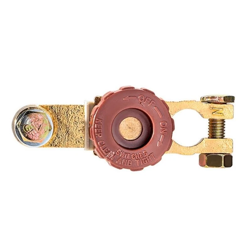 

Universal Battery Isolator with Brown Knob Battery Shut Off Switch Car Truck Top Post Battery Disconnect Switch